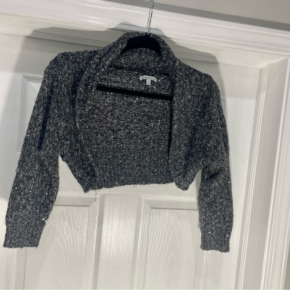 Charlotte Russe Gray Shrug Sweater with Chunky Knit and open front